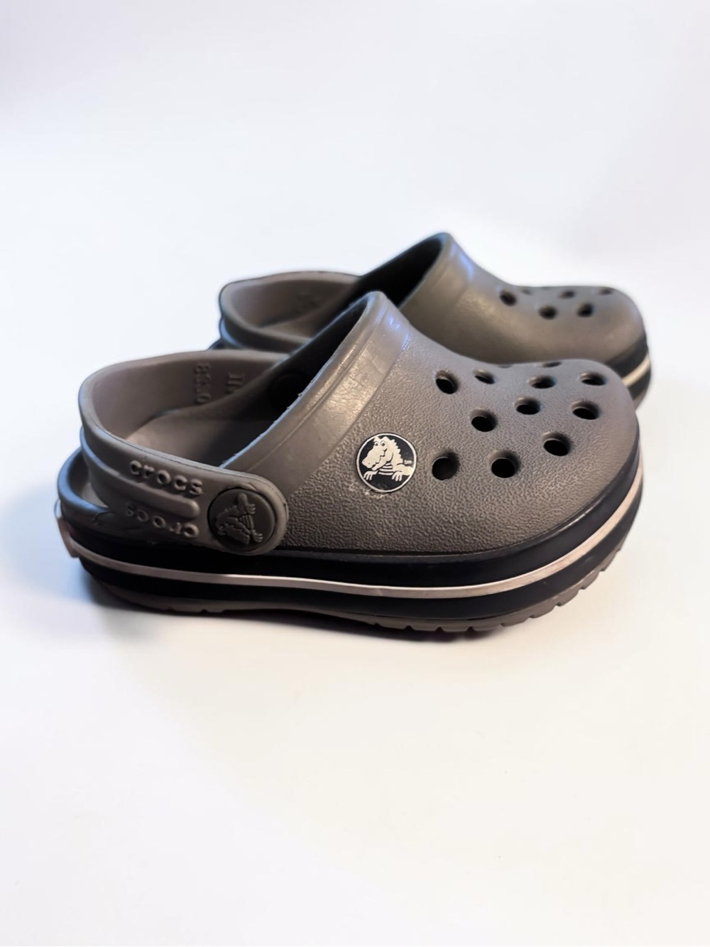 Crocs Crocband Clog C4 Toddler Smoke Navy Gray Slip On Water Shoes 1-2 year old